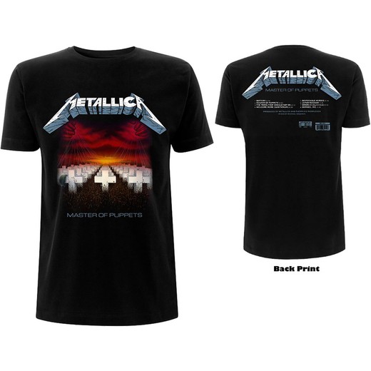 Camiseta Metallica Unisex Master Of Puppets Tracks Back Print