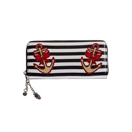 Striped Wallet With Anchor 9004