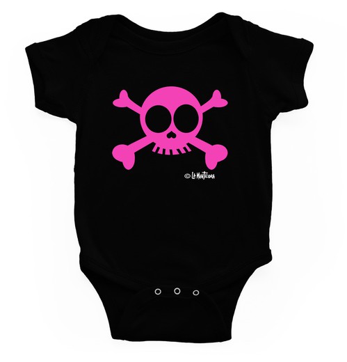 Body para bebé Calavera Pink negro