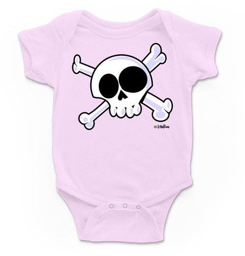 Body para bebé Calavera Pirata en rosa