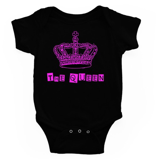 Body para bebé Corona The Queen negro