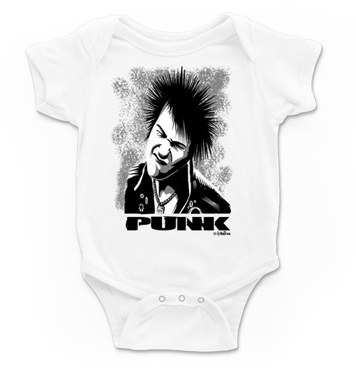 Body para bebé Punk en blanco
