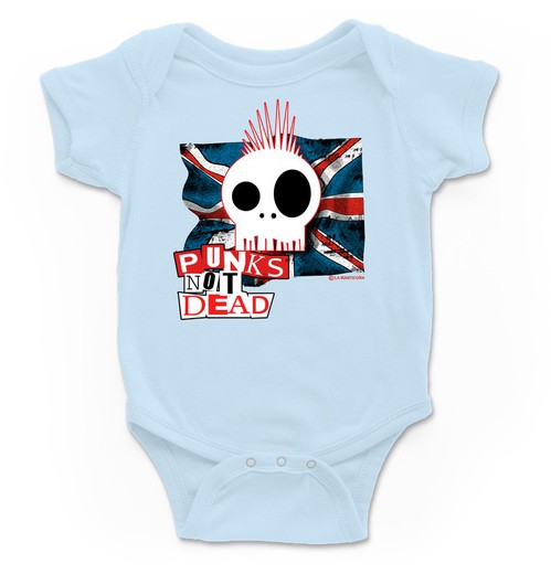 Body para bebé Punks not dead en azul