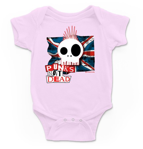 Body para bebé Punks not dead en rosa