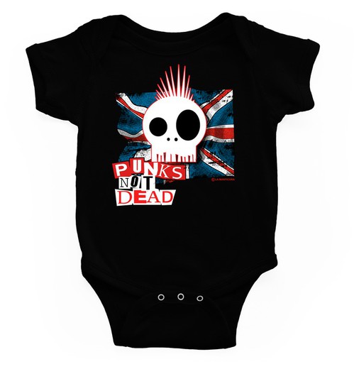 Body para bebé Punks not dead negro
