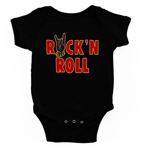 Body para bebé Rock & roll mano negro