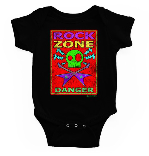 Body para bebé Rock Zone negro