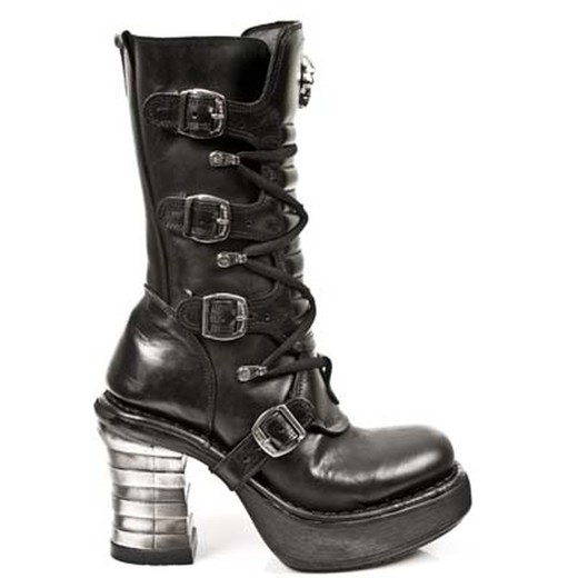 New Rock Boots 8373 Itali Negro, Nomada Negro, Platf Negra T.Bandas Acero