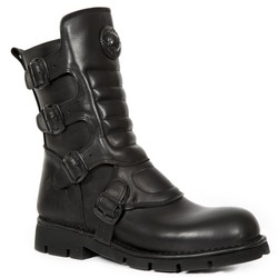 Bota PIEL NEW ROCK Negro Black leather boot Unisex M.373X-S10 