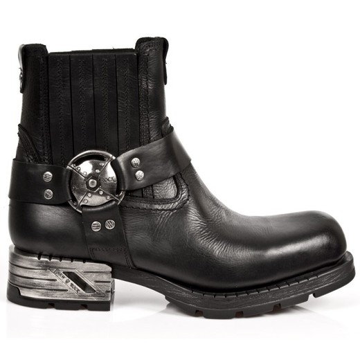 New Rock Ankle Boots M.Mr007-S1 Itali Negro, Motorock Negro Tacon Acero