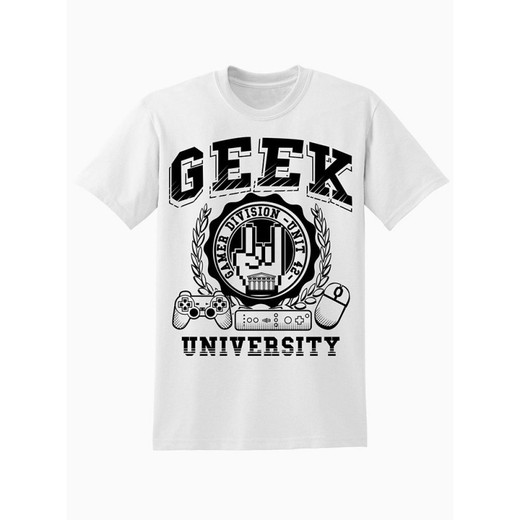 T-Shirt Geekinvader Geek University Blanca