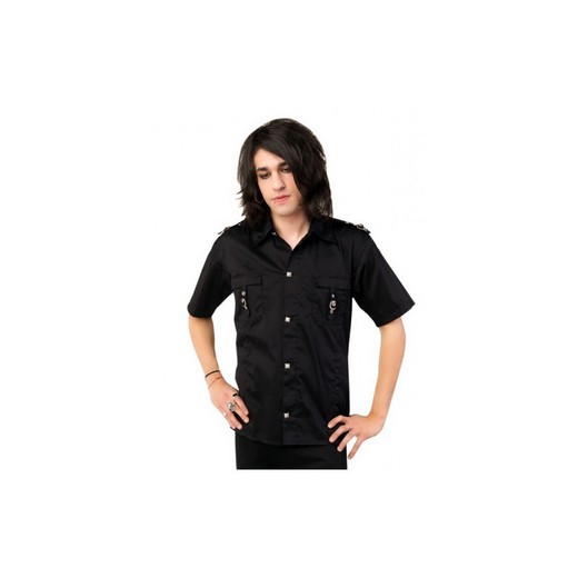 Aderlass Lock Shirt Denim zwart overhemd