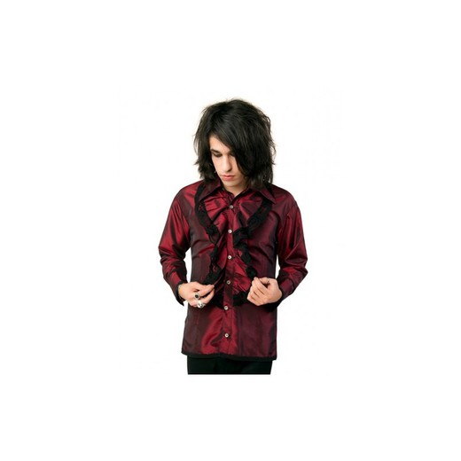 Camisa Aderlass Riffle Victorian Shirt Satin Bordeaux