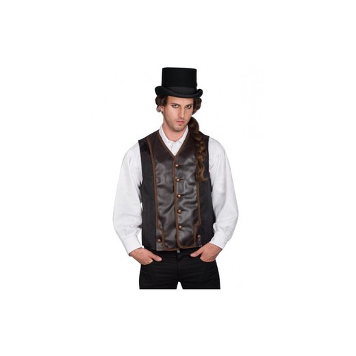 Camisa Aderlass Victorian Steampunk Vest Sky Black-Brown