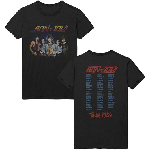 Camiseta Bon Jovi unisex: Tour '84 (Back Print)
