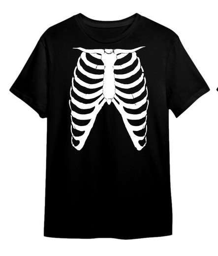 Camiseta costillar skeleton blanco