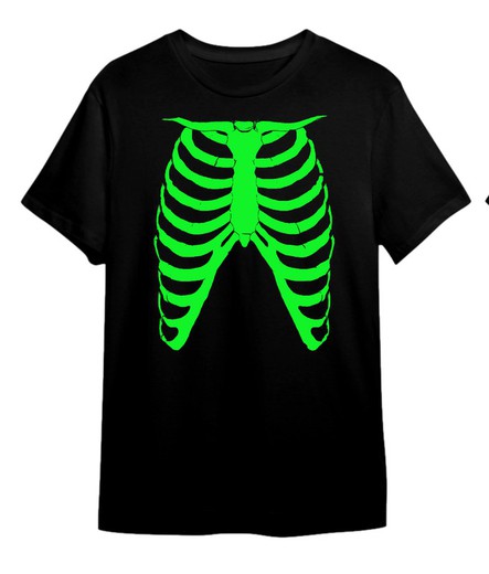 Camiseta costillar skeleton verde