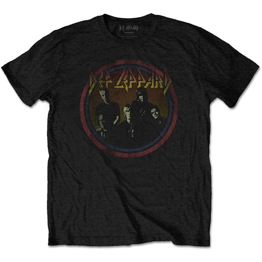 Camiseta Def Leppard unisex: Vintage Circle