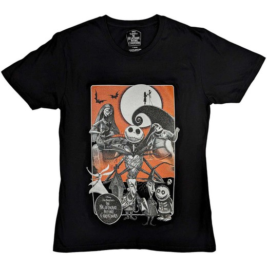 Camiseta Disney unisex: The Nightmare Before Christmas Orange Moon (Embellished)