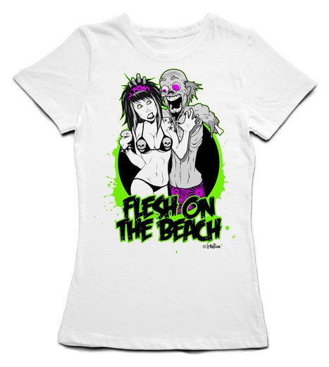 Camiseta entallada Flesh on the Beach en blanco