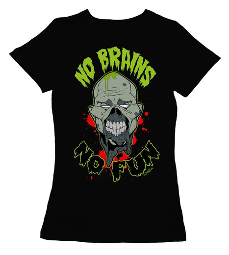 Camiseta entallada No Brains No Fun blood