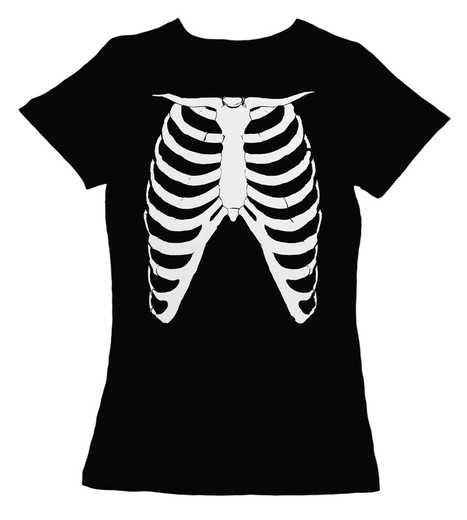 Camiseta entallada skeleton blanco