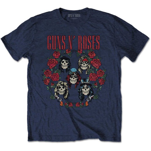 Camiseta Guns N' Roses unisex: Skulls Wreath