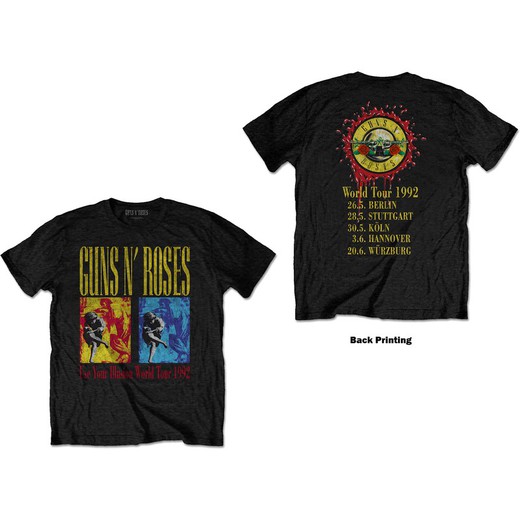 Camiseta Guns N' Roses unisex: Use Your Illusion World Tour (Back Print)