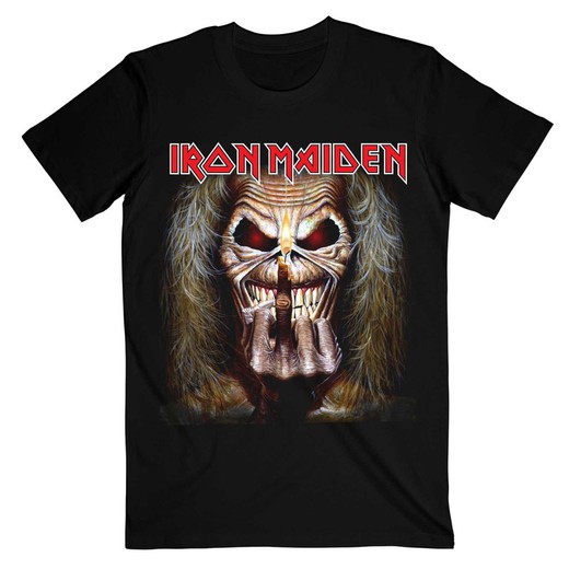 Camiseta Iron Maiden unisex: Eddie Candle Finger