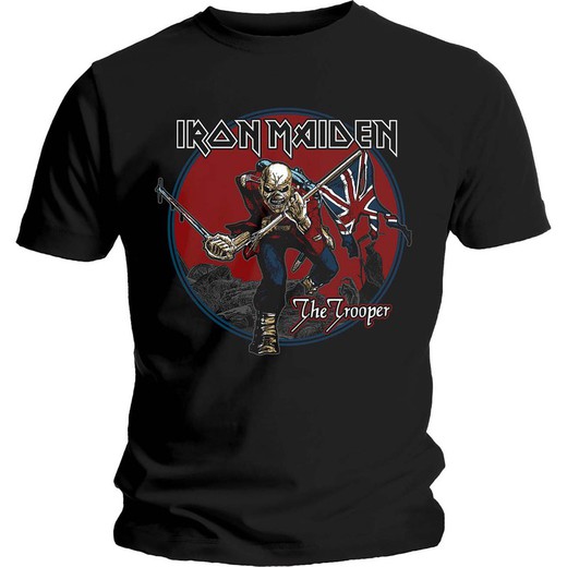 Camiseta Iron Maiden unisex: Trooper Red Sky