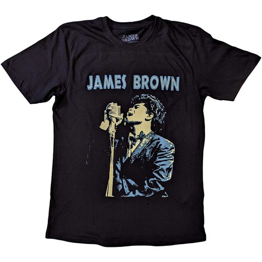 Camiseta James Brown unisex: Holding Mic