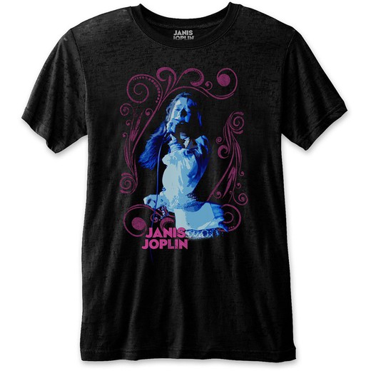 Camiseta Janis Joplin unisex: Floral Frame
