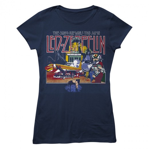 Camiseta feminina manga curta Led Zeppelin - A música continua a mesma