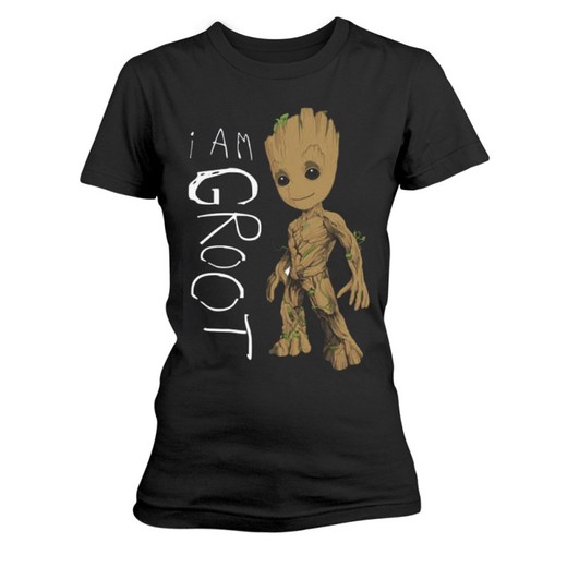 Camiseta Manga Corta Mujer Marvel -  I Am Groot Scribbles - Guardians Of The Galaxy Vol 2