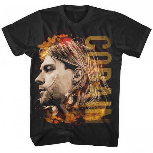 Camiseta Kurt Cobain de manga curta - vista lateral colorida