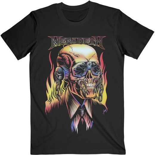 Camiseta Megadeth unisex: Flaming Vic
