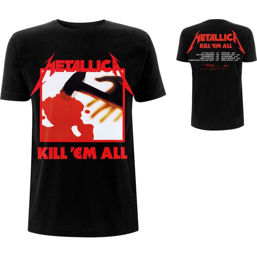 Camiseta Metallica unisex: Kill 'Em All Tracks (Back Print)