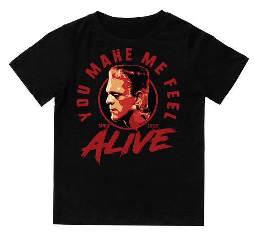 Camiseta para bebé Alive en blanco