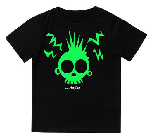 Camiseta para bebé Calavera enfadada verde