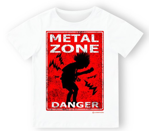 Camiseta para bebé Metal Zone en blanco