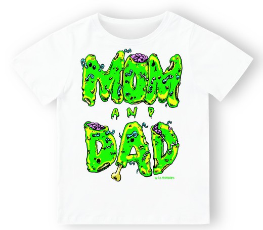 Camiseta para bebé Mom & Dad en blanco