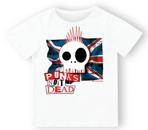Camiseta para bebé Punks not dead en blanco