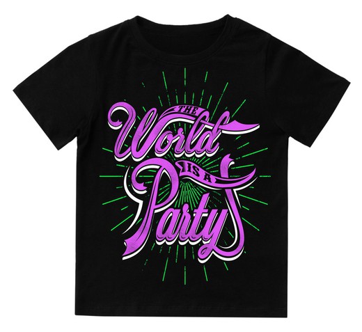 Camiseta para bebé World is a Party
