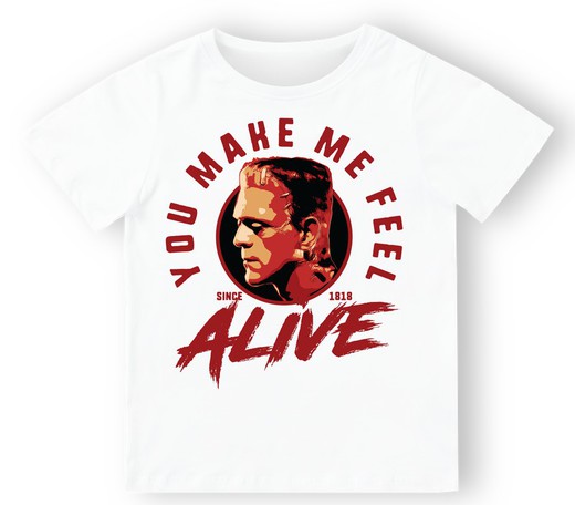 Camiseta para niño Alive en blanco