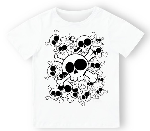 Camiseta para niño Calavera Team en blanco