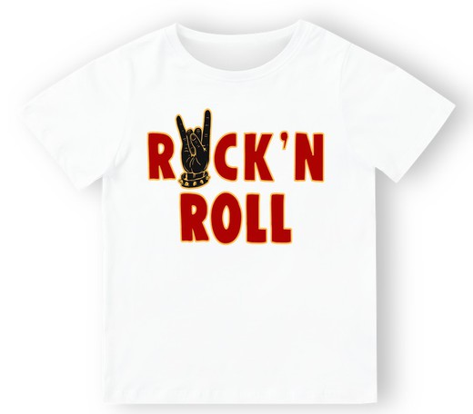 Camiseta para niño Rock & Roll mano en blanco