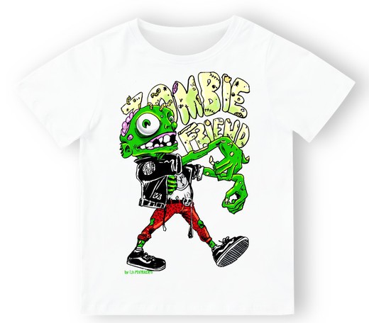 Camiseta para niño Zombie Friends en blanco