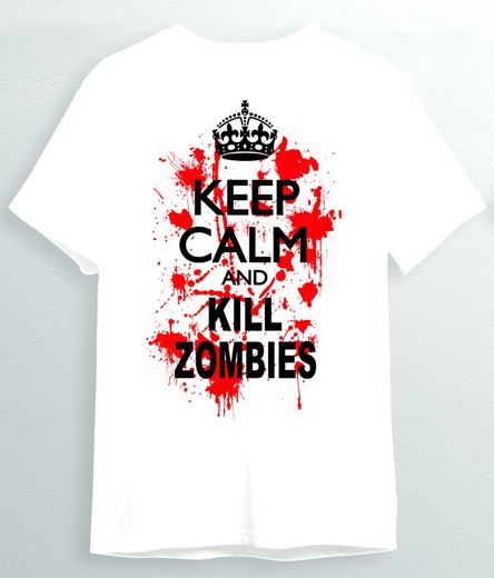 Camiseta Zombies Keep the calm blanco