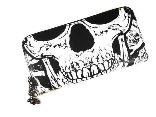 Cartera Black Skull Face