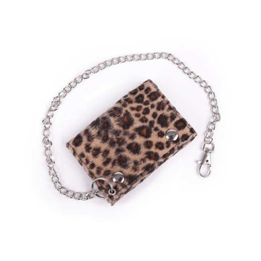 Leopard Chain Fur Wallet